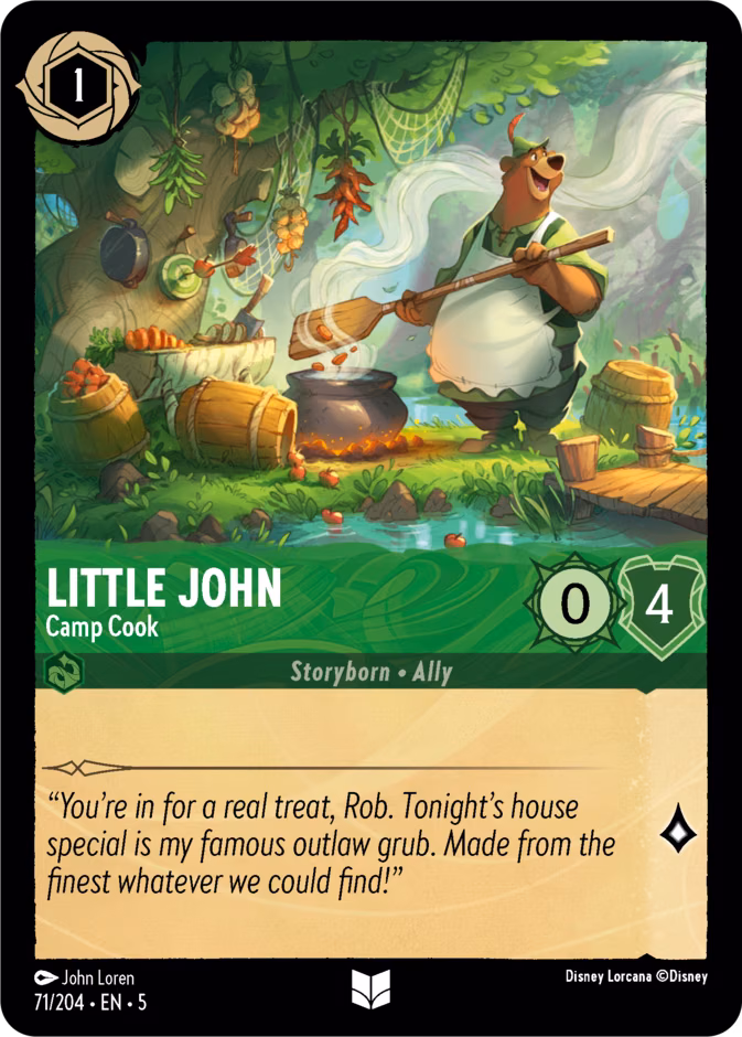 Little John - Camp Cook Lorcana card (71/204, Shimmering Skies)