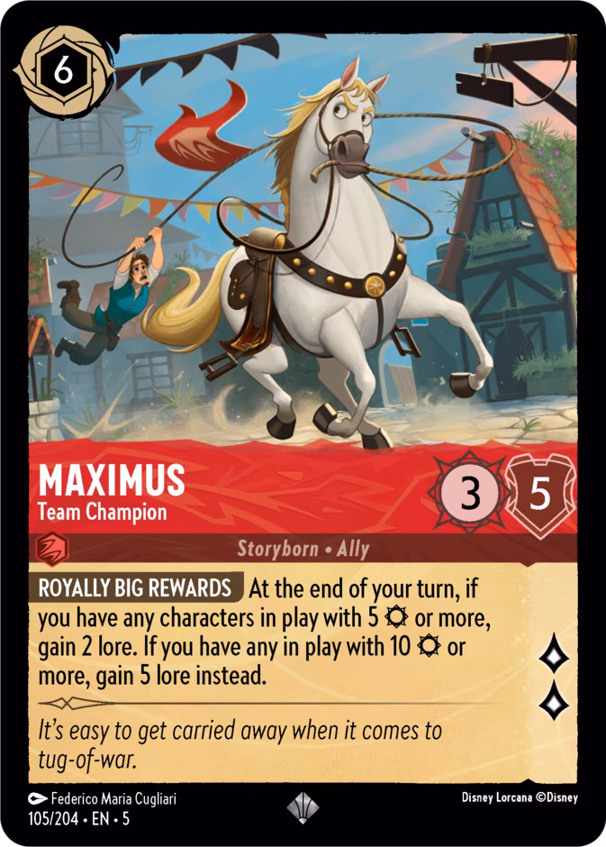 Maximus - Team Champion Lorcana card (105/204, Shimmering Skies)