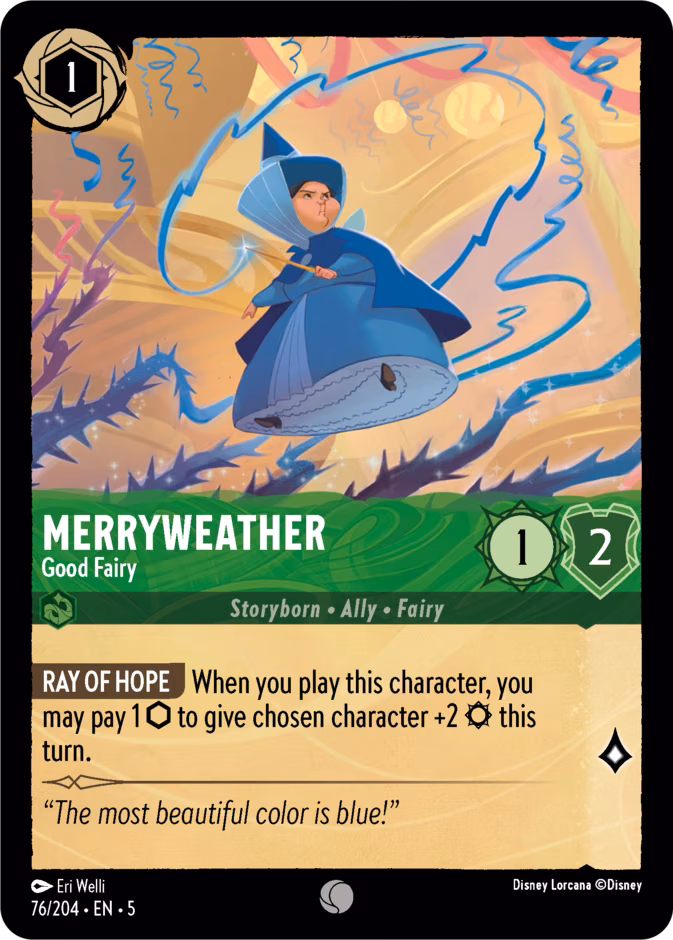 Merryweather - Good Fairy Lorcana card (76/204, Shimmering Skies)