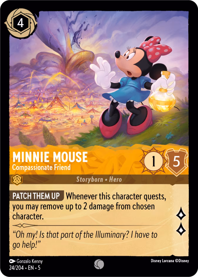 Minnie Mouse - Compassionate Friend Lorcana card (24/204, Shimmering Skies)