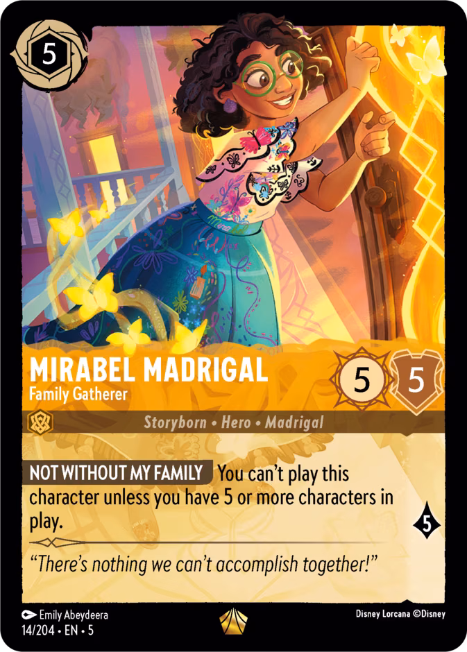 Mirabel Madrigal - Family Gatherer Lorcana card (14/204, Shimmering Skies)