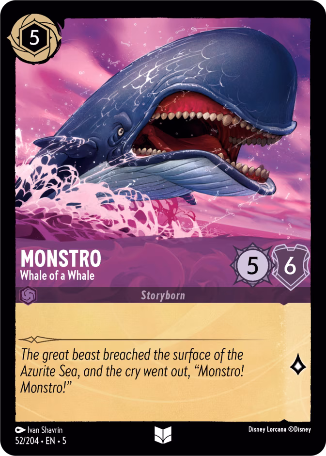 Monstro - Whale of a Whale Lorcana card (52/204, Shimmering Skies)