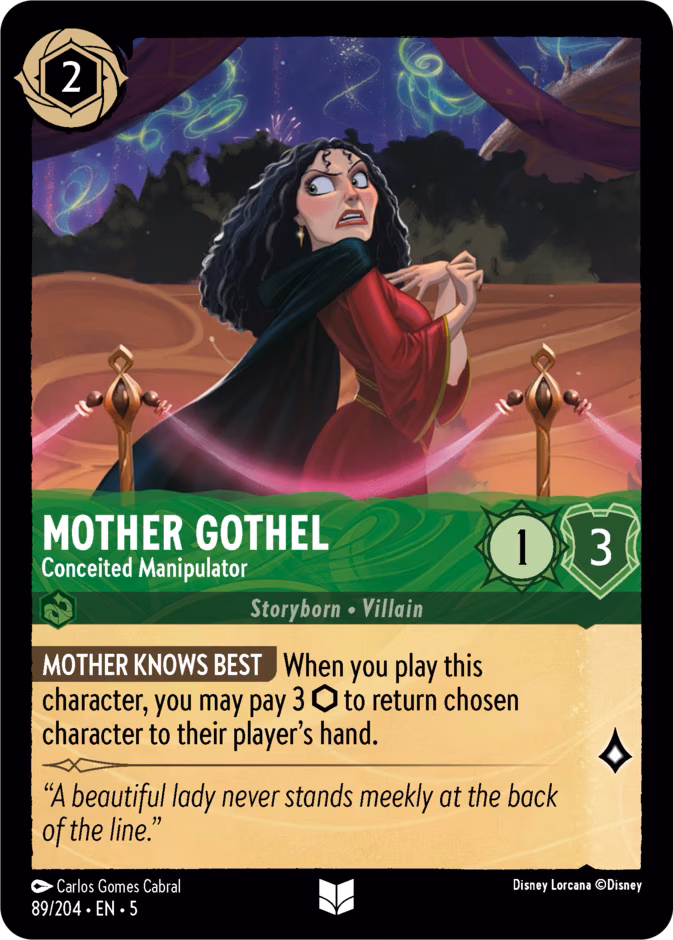 Mother Gothel - Conceited Manipulator Lorcana card (89/204, Shimmering Skies)
