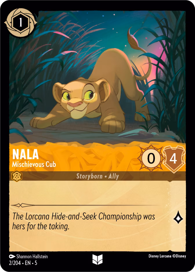 Nala - Mischievous Cub Lorcana card (2/204, Shimmering Skies)