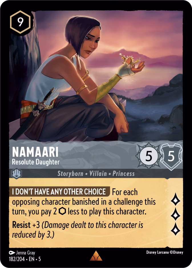 Namaari - Resolute Daughter Lorcana card (182/204, Shimmering Skies)
