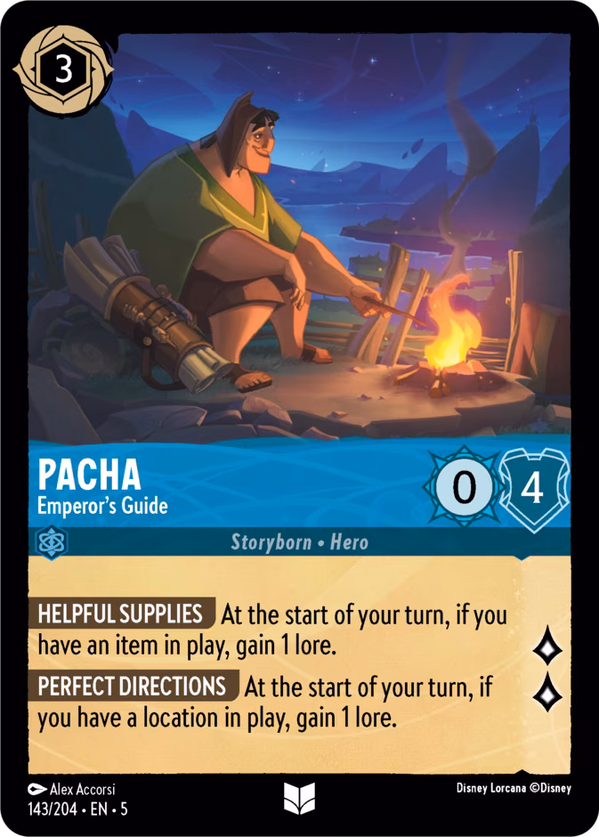 Pacha - Emperor's Guide Lorcana card (143/204, Shimmering Skies)