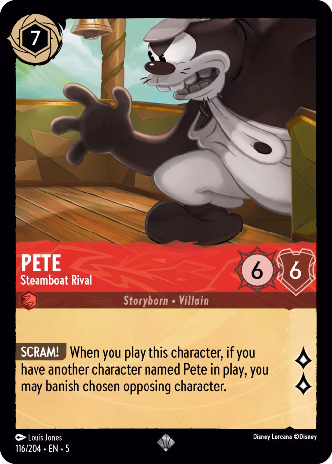 Pete - Steamboat Rival Lorcana card (116/204, Shimmering Skies)