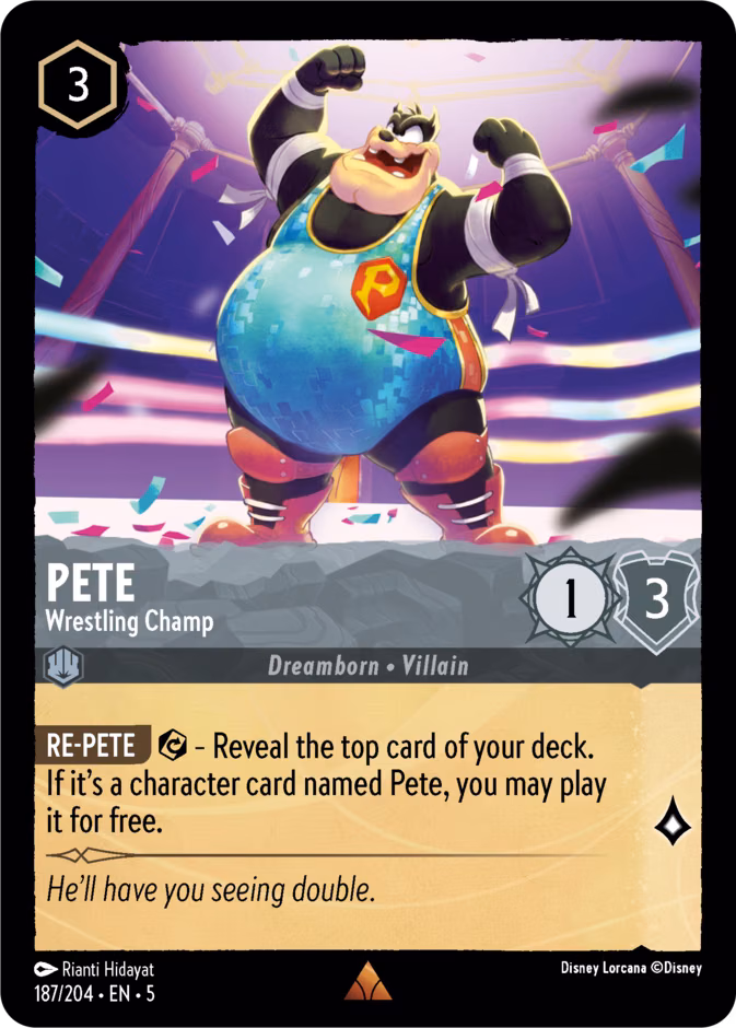 Pete - Wrestling Champ Lorcana card (187/204, Shimmering Skies)