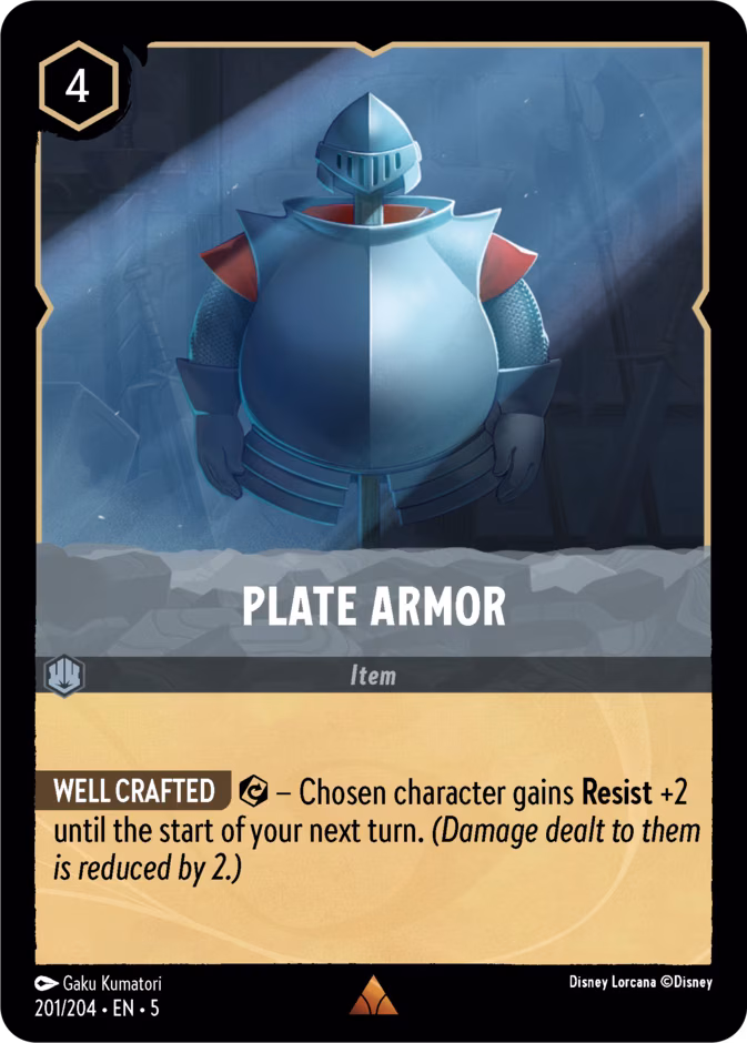 Plate Armor Lorcana card (201/204, Shimmering Skies)