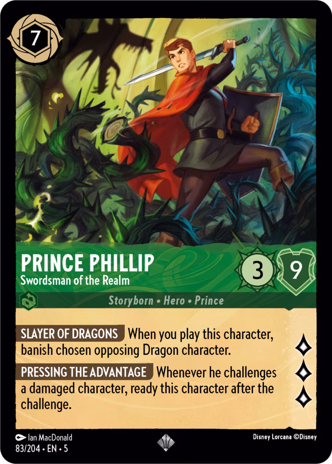 Prince Phillip - Swordsman of the Realm Lorcana card (83/204, Shimmering Skies)