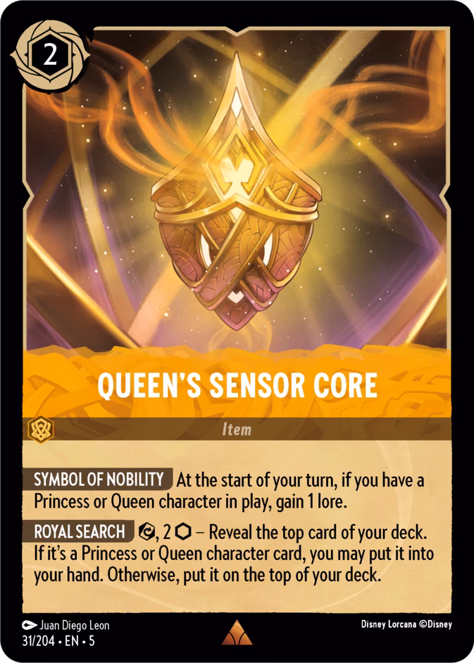Queen's Sensor Core Lorcana card (31/204, Shimmering Skies)
