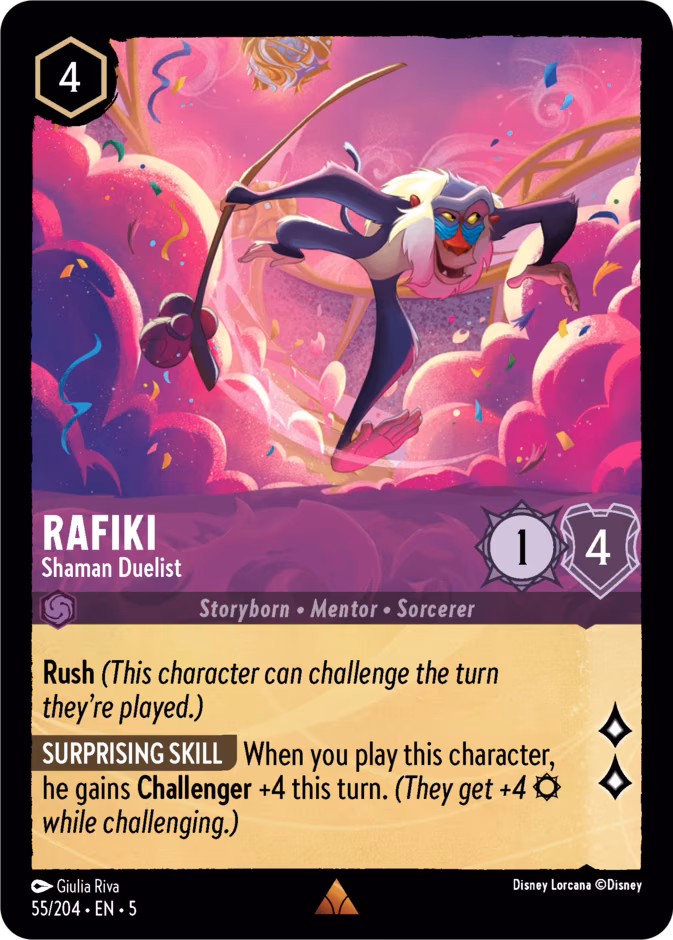 Rafiki - Shaman Duelist Lorcana card (55/204, Shimmering Skies)