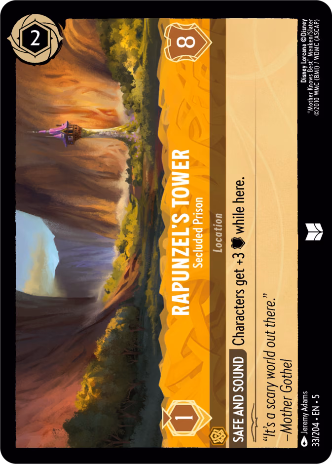 Rapunzel's Tower - Secluded Prison Lorcana card (33/204, Shimmering Skies)