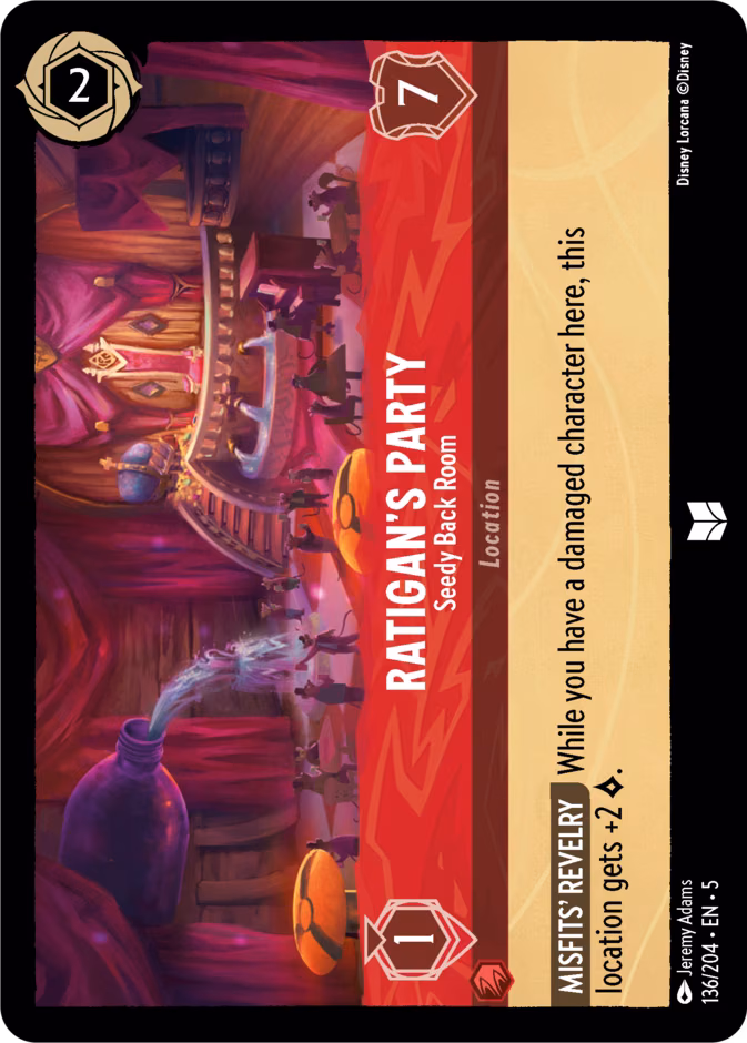 Ratigan's Party - Seedy Back Room Lorcana card (136/204, Shimmering Skies)