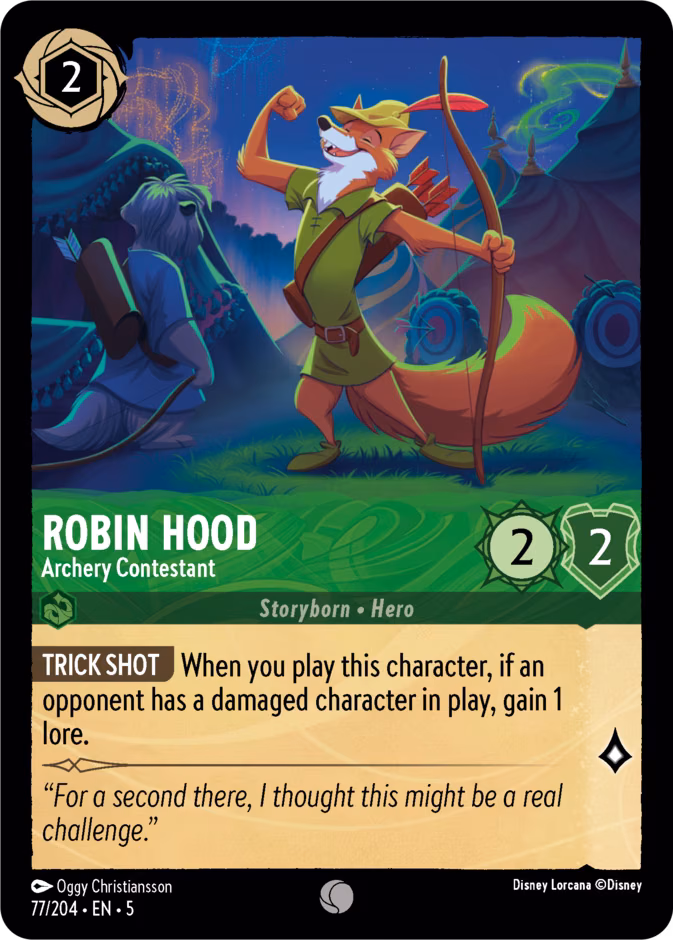 Robin Hood - Archery Contestant Lorcana card (77/204, Shimmering Skies)