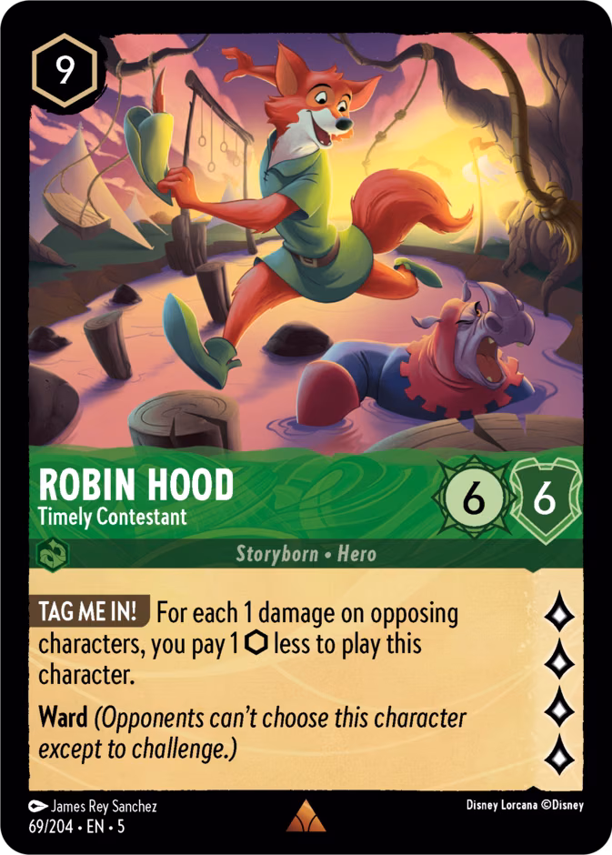 Robin Hood - Timely Contestant Lorcana card (69/204, Shimmering Skies)