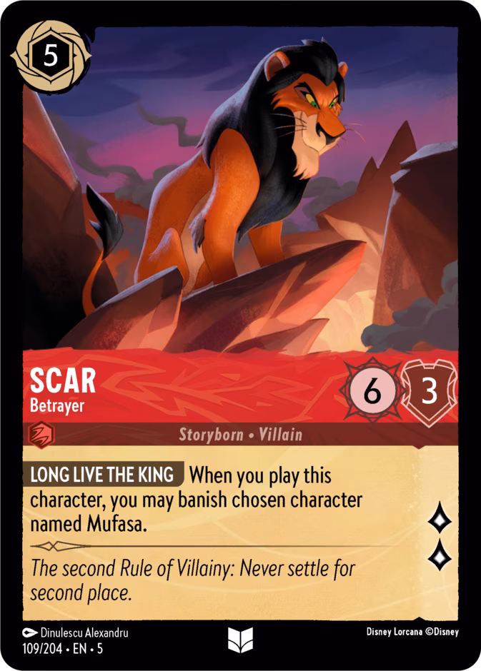 Scar - Betrayer Lorcana card (109/204, Shimmering Skies)