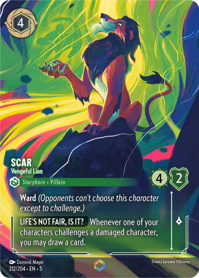 Scar - Vengeful Lion Lorcana card (212/204)