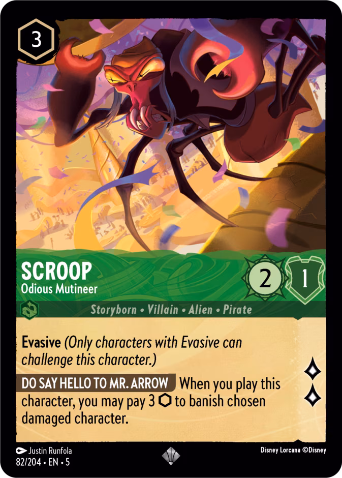 Scroop - Odious Mutineer Lorcana card (82/204, Shimmering Skies)