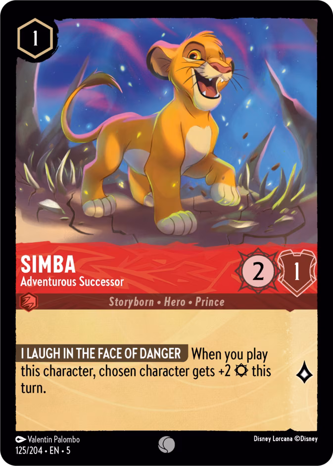Simba - Adventurous Successor Lorcana card (125/204, Shimmering Skies)