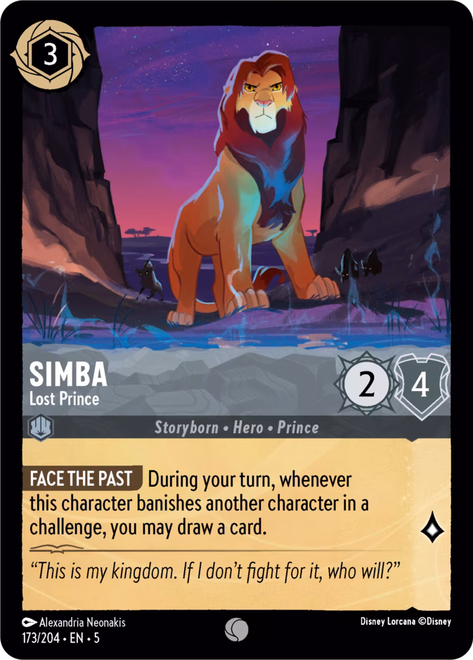 Simba - Lost Prince Lorcana card (173/204, Shimmering Skies)