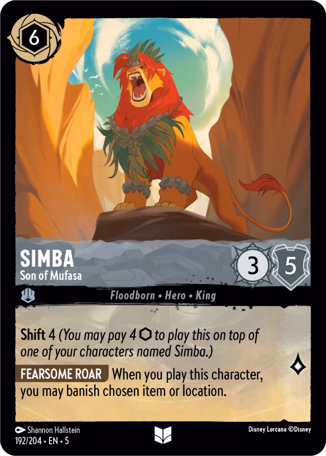 Simba - Son of Mufasa Lorcana card (192/204, Shimmering Skies)