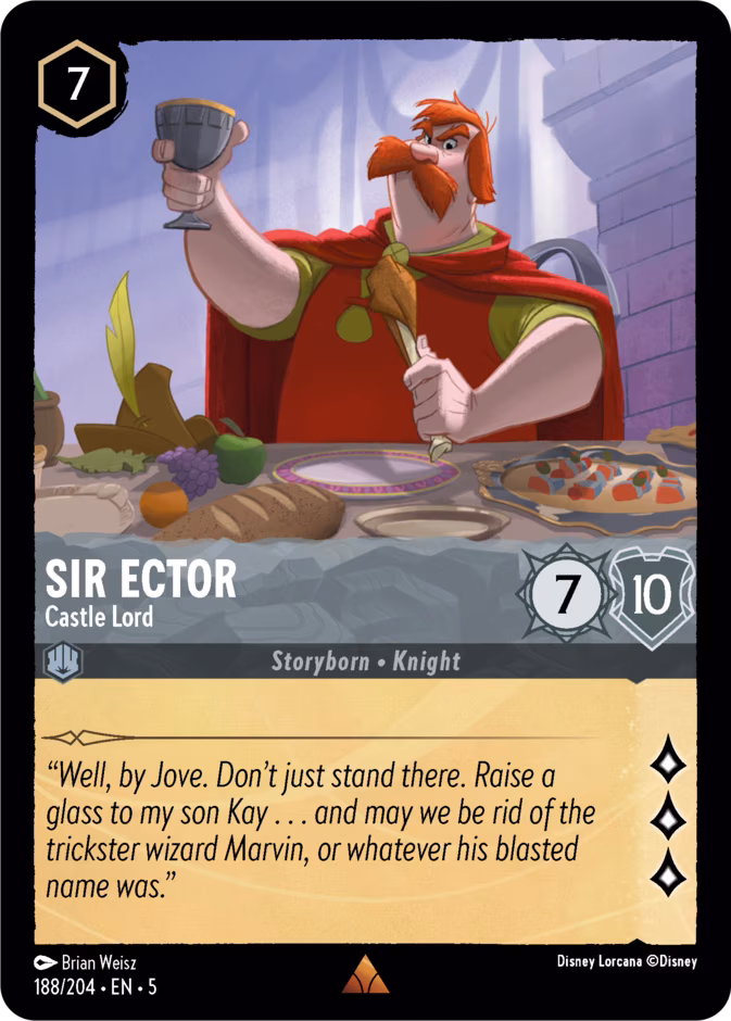 Sir Ector - Castle Lord Lorcana card (188/204, Shimmering Skies)