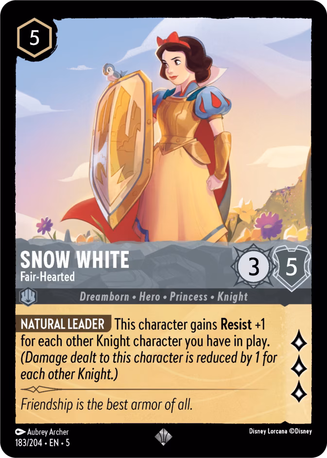 Snow White - Fair-Hearted Lorcana card (183/204, Shimmering Skies)