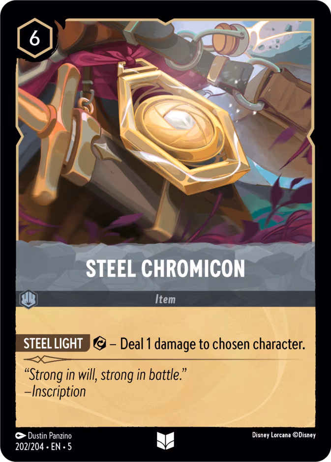 Steel Chromicon Lorcana card (202/204, Shimmering Skies)