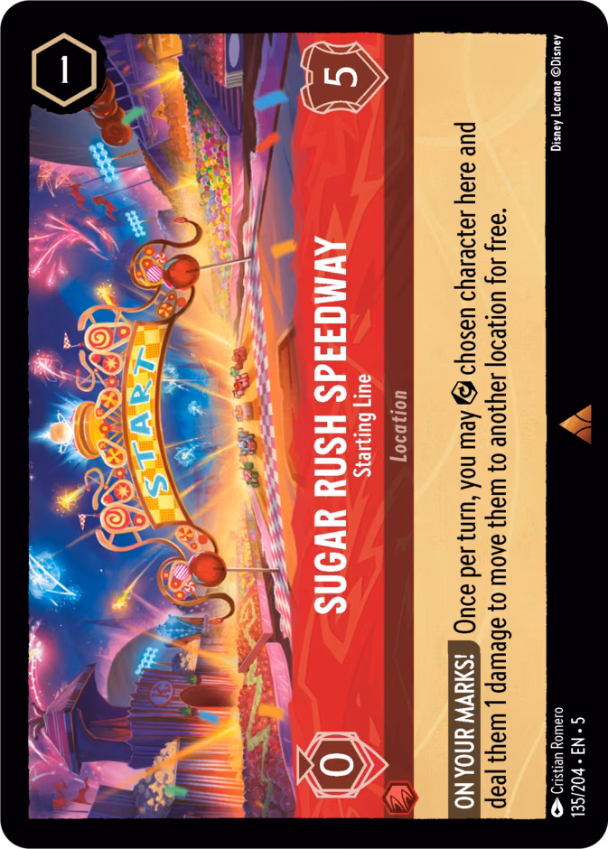 Sugar Rush Speedway - Starting Line Lorcana card (135/204, Shimmering Skies)