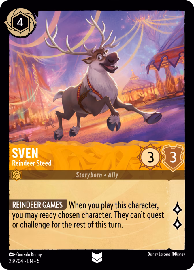 Sven - Reindeer Steed Lorcana card (23/204, Shimmering Skies)