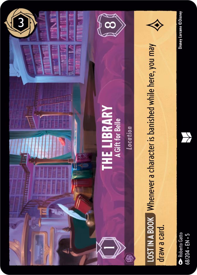 The Library - A Gift for Belle Lorcana card (68/204, Shimmering Skies)