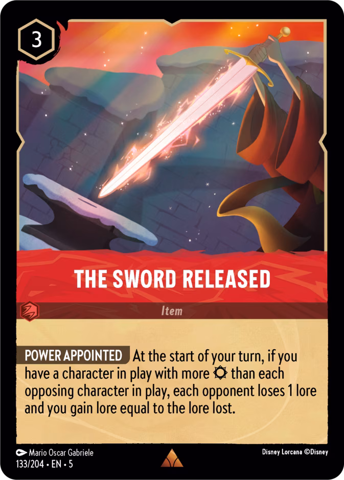 The Sword Released Lorcana card (133/204, Shimmering Skies)