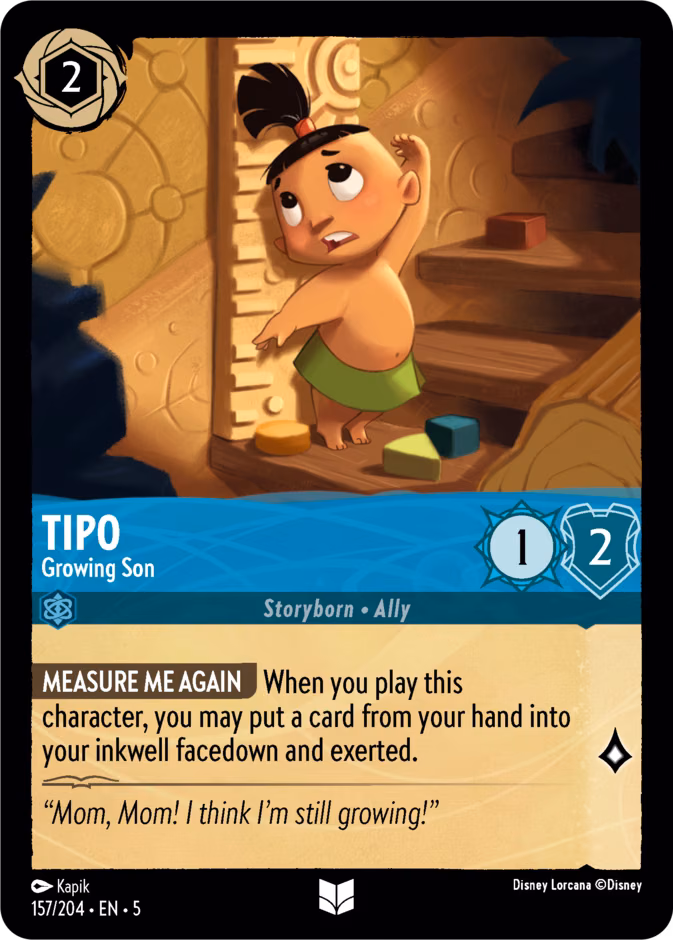 Tipo - Growing Son Lorcana card (157/204, Shimmering Skies)