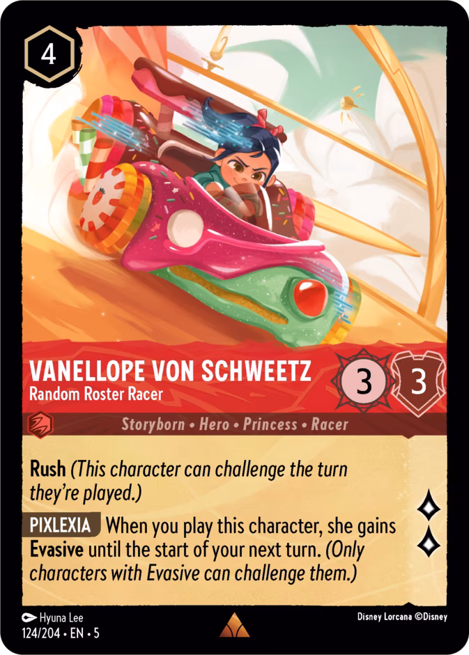 Vanellope von Schweetz - Random Roster Racer Lorcana card (124/204, Shimmering Skies)