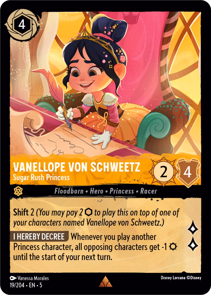 Vanellope von Schweetz - Sugar Rush Princess Lorcana card (19/204, Shimmering Skies)