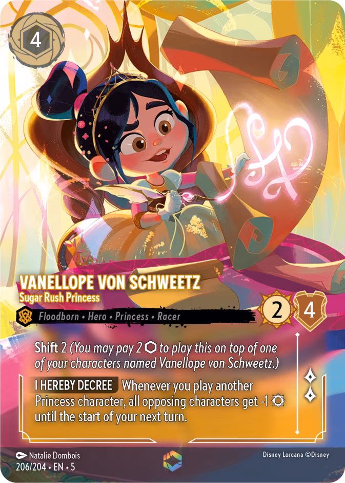 Vanellope von Schweetz - Sugar Rush Princess Lorcana card (206/204)