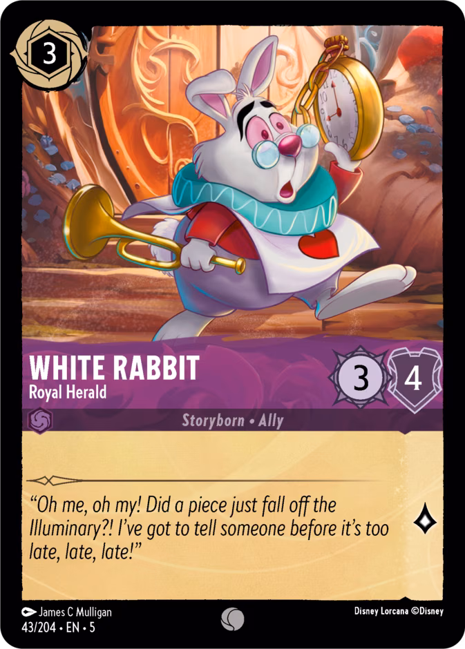 White Rabbit - Royal Herald Lorcana card (43/204, Shimmering Skies)