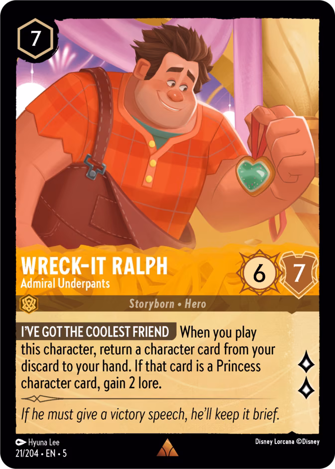 Wreck-It Ralph - Admiral Underpants Lorcana card (21/204, Shimmering Skies)