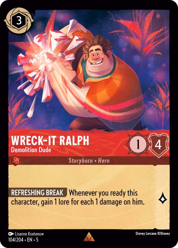 Wreck-It Ralph - Demolition Dude Lorcana card (104/204, Shimmering Skies)