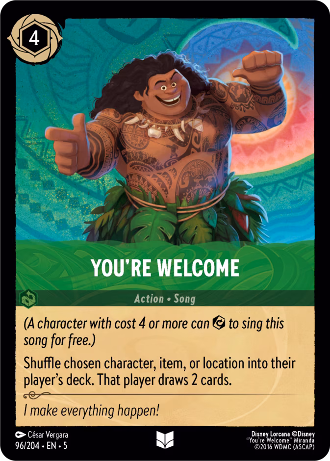 You're Welcome Lorcana card (96/204, Shimmering Skies)