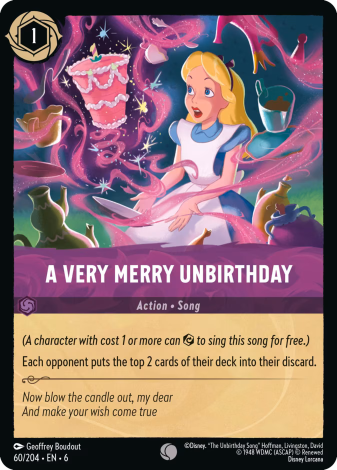 A Very Merry Unbirthday Lorcana card (60/204, Azurite Sea)