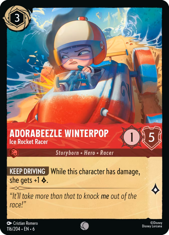 Adorabeezle Winterpop - Ice Rocket Racer Lorcana card (116/204, Azurite Sea)