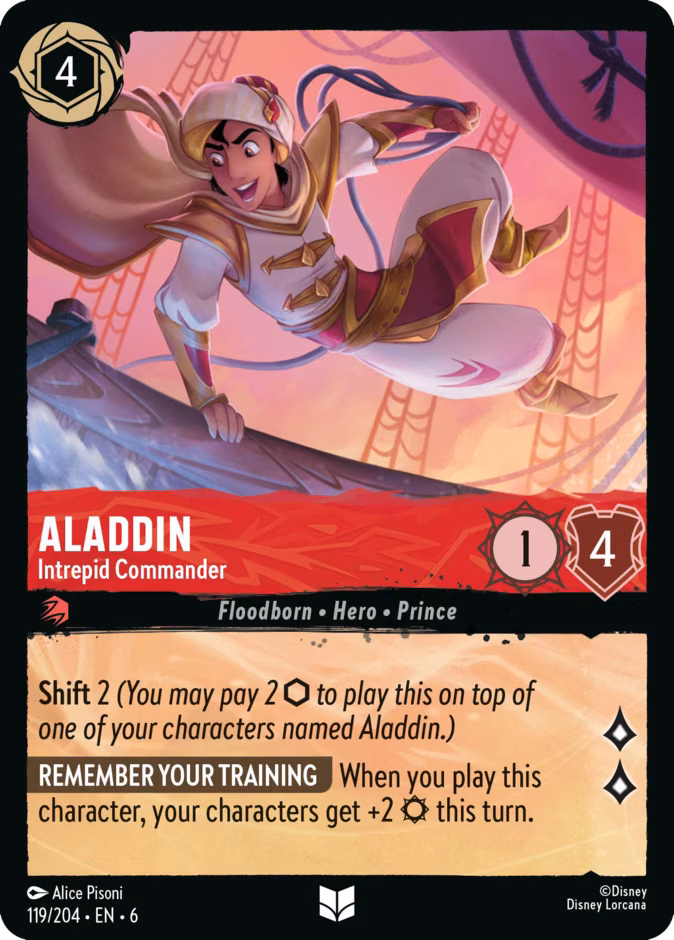 Aladdin - Intrepid Commander Lorcana card (119/204, Azurite Sea)