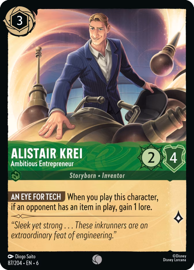 Alistair Krei - Ambitious Entrepreneur Lorcana card (87/204, Azurite Sea)
