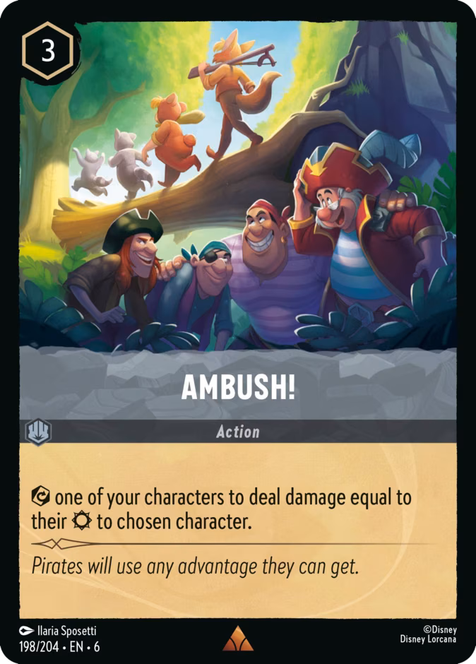 Ambush! Lorcana card (198/204, Azurite Sea)
