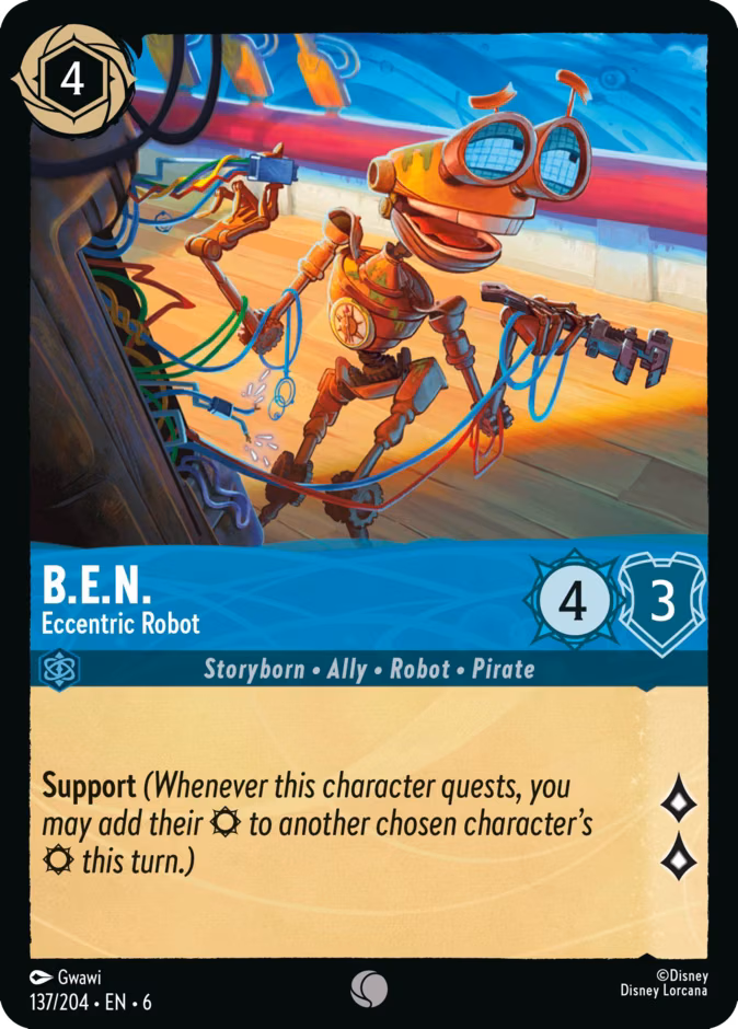 B.E.N. - Eccentric Robot Lorcana card (137/204, Azurite Sea)