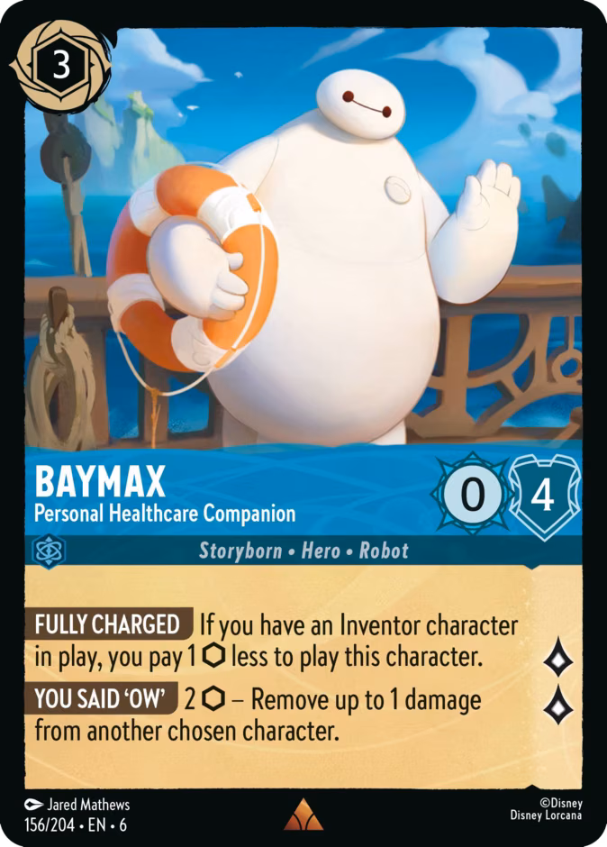 Baymax - Personal Healthcare Companion Lorcana card (156/204, Azurite Sea)