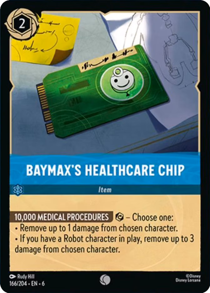 Baymax's Healthcare Chip Lorcana card (166/204, Azurite Sea)