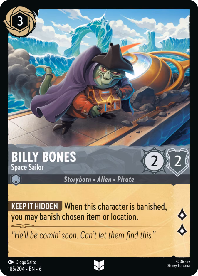 Billy Bones - Space Sailor Lorcana card (185/204, Azurite Sea)